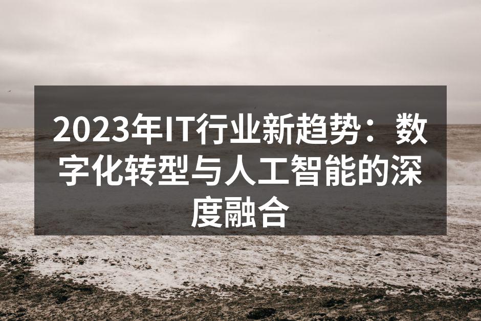 2023年IT行业新趋势:数字化转型与人